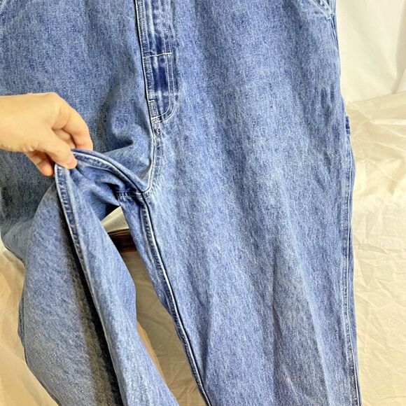 ARIZONA ORIGINAL PREMIUM JEAN CO MENS OVERALLS LARGE BLUE 100% COTTON DENIM BIBS - Picture 4 of 14